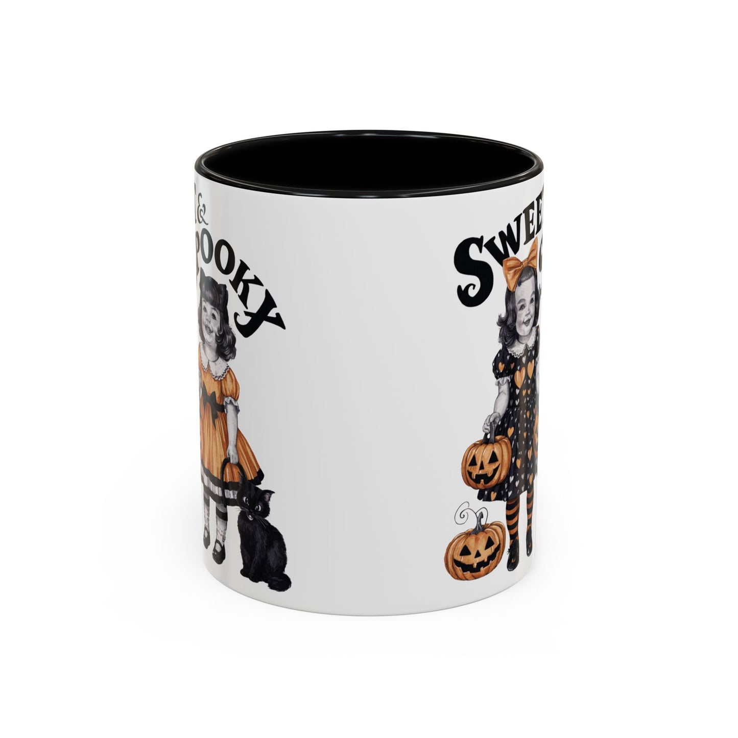 Sweet & Spooky Halloween Mug | Vintage Doll and Pumpkin Design | Cute Halloween Coffee Mug | Fall Drinkware | Trick or Treat Gift