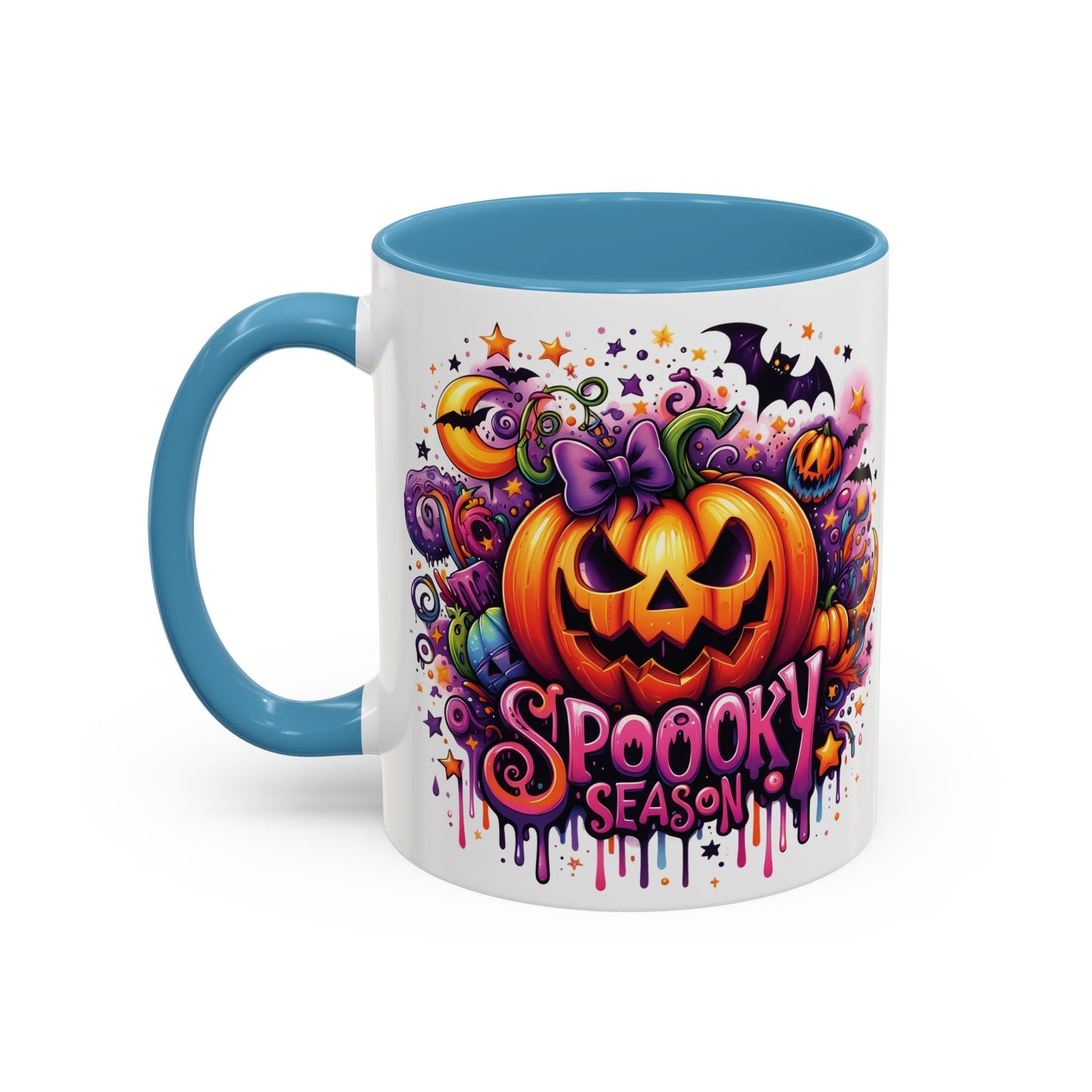 Spooky Season Halloween Mug | Colorful Jack-O'-Lantern Design | 11oz and 15oz Ceramic Coffee Cup