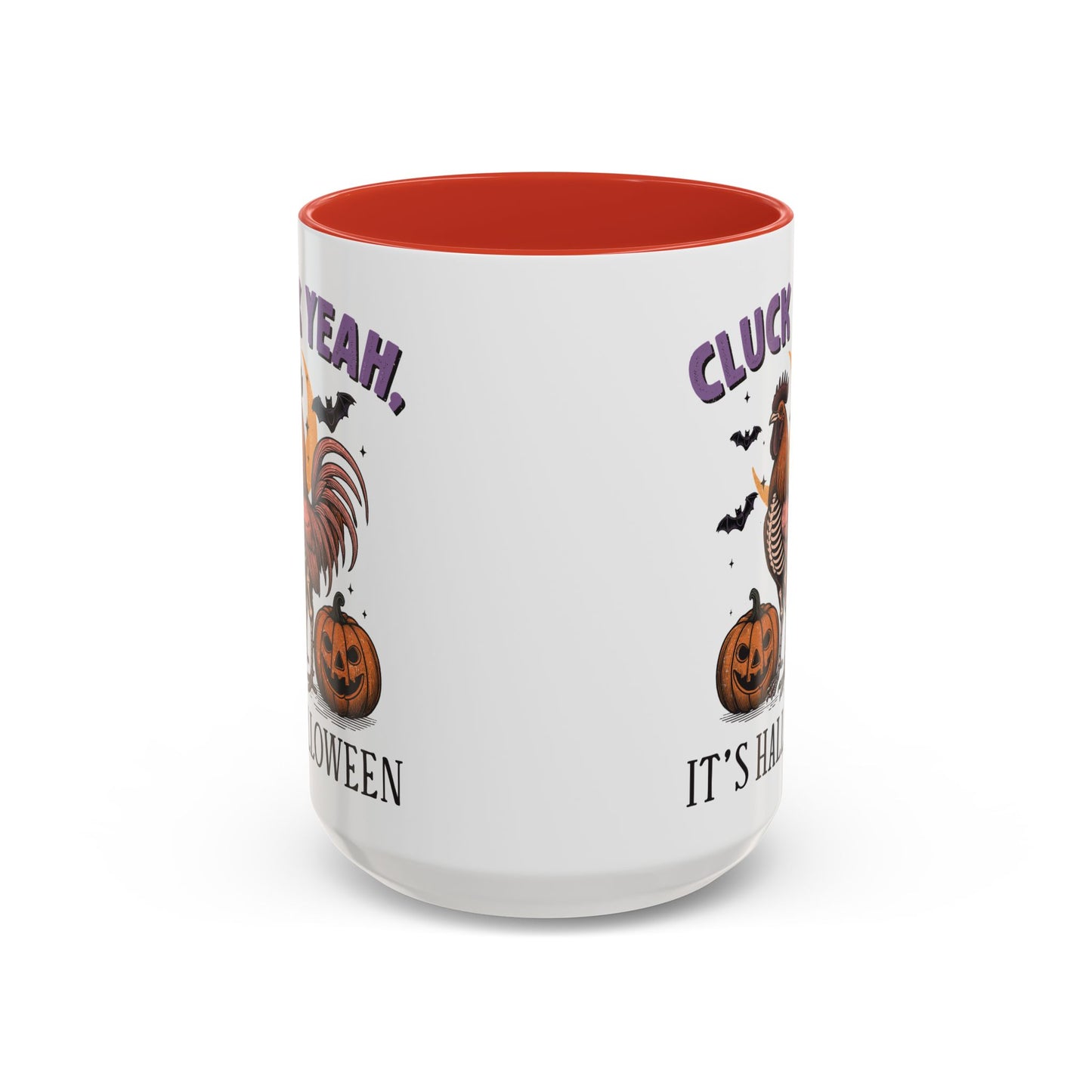 Cluck Yeah, It's Halloween Mug | Funny Rooster Halloween Coffee Cup | Spooky Chicken Design