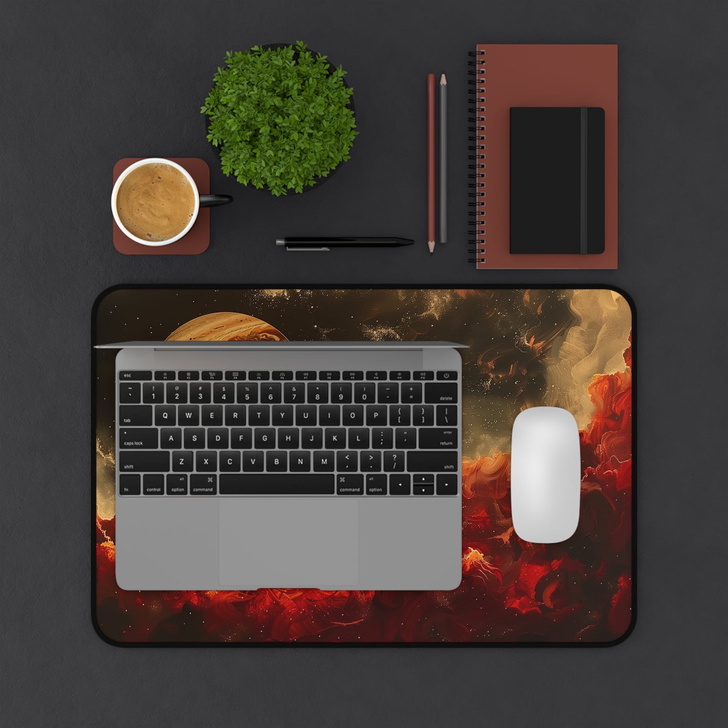 Jupiter Planet Computer Desk Mat | Cosmic Mouse Pad | Anti-Slip Neoprene Desk Mat for Home Office | 3 Sizes Available