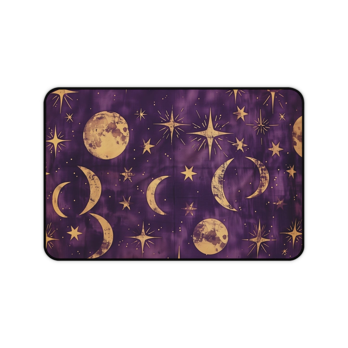 Celestial Dreams Computer Desk Mat | Moon and Stars Mouse Pad | Anti-Slip Neoprene Desk Mat for Home Office | 3 Sizes Available