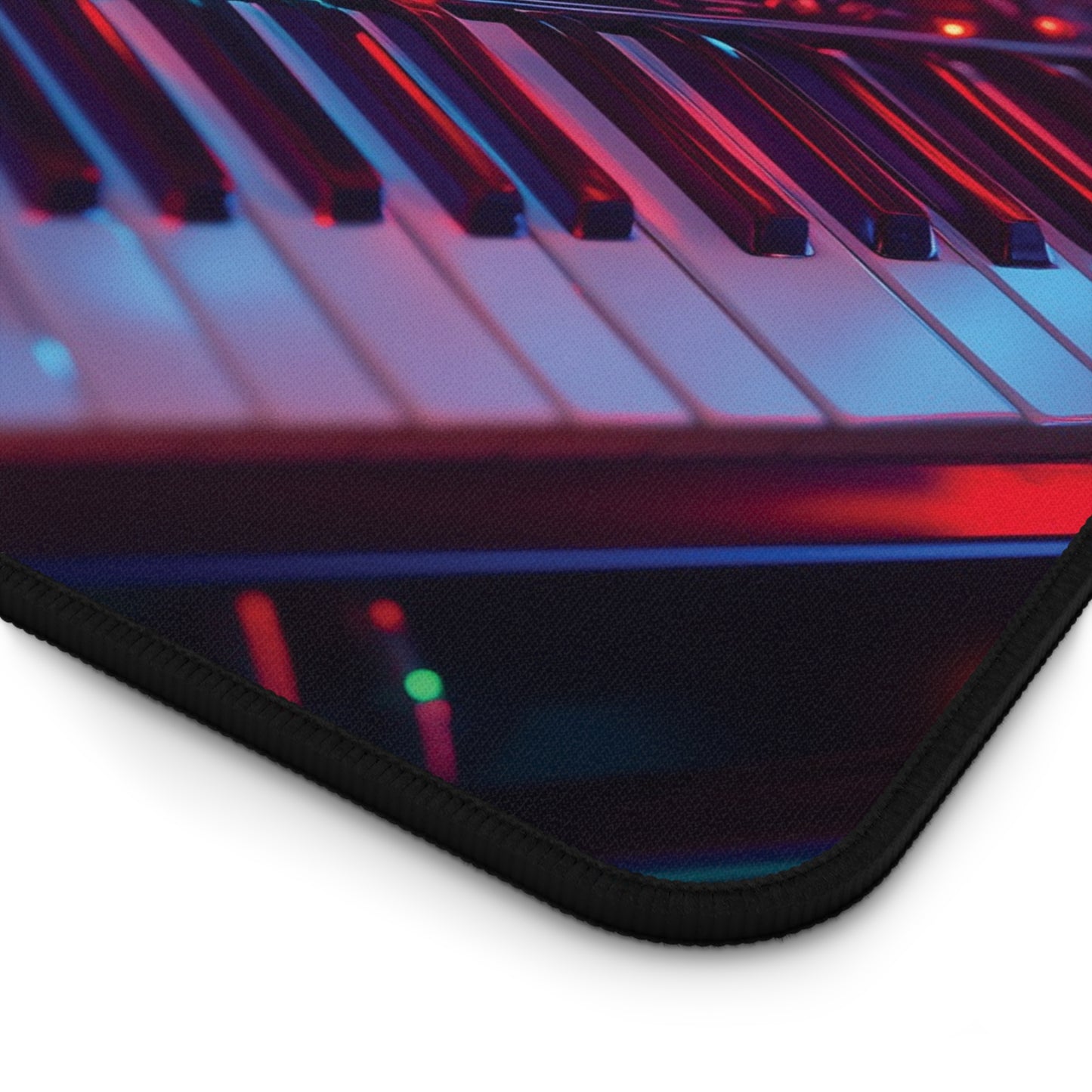 Synthwave Desk Mat | Neoprene | Anti-Slip | Retro Synthesizer Glow Design | Office & Gaming Decor | 3 Sizes