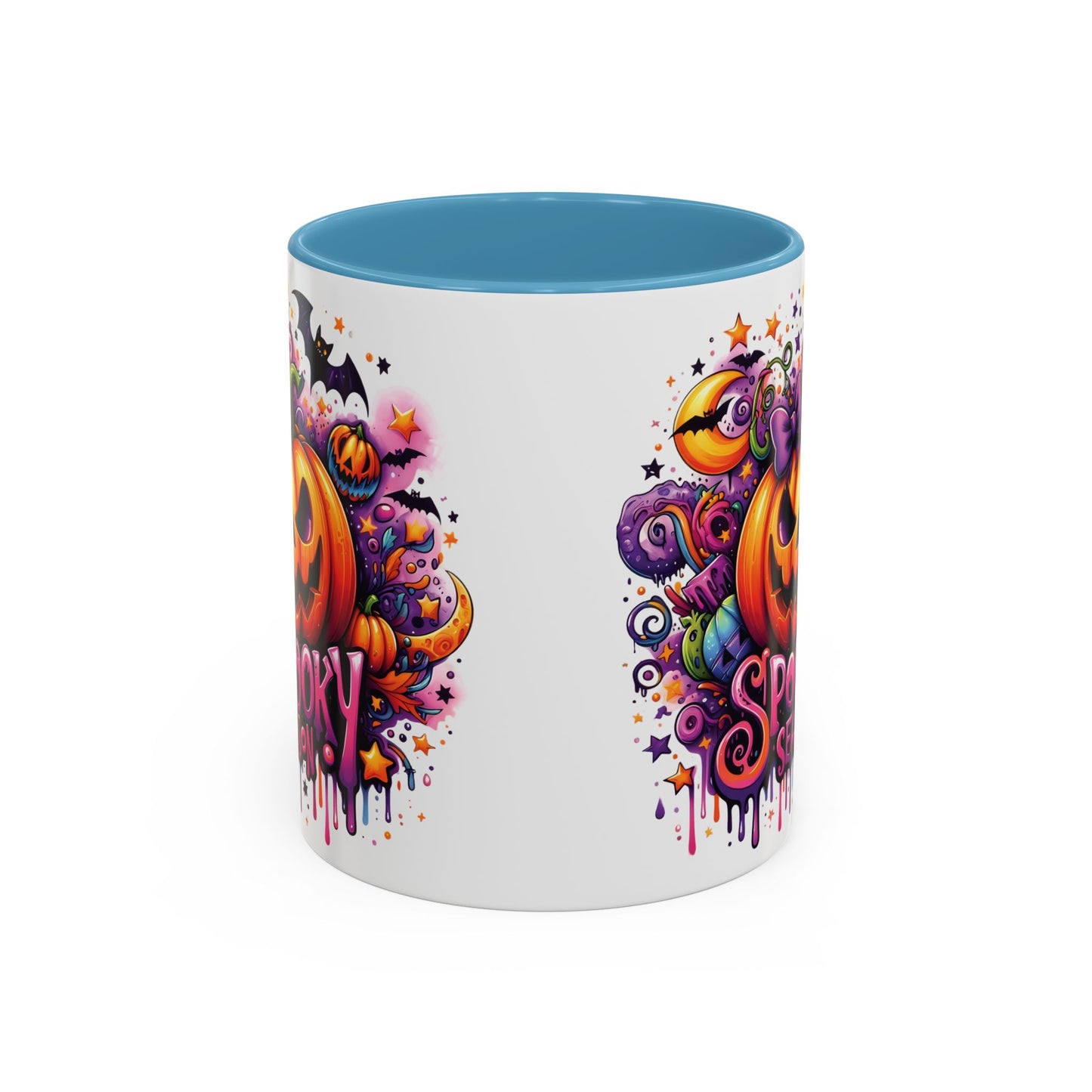 Spooky Season Halloween Mug | Colorful Jack-O'-Lantern Design | 11oz and 15oz Ceramic Coffee Cup