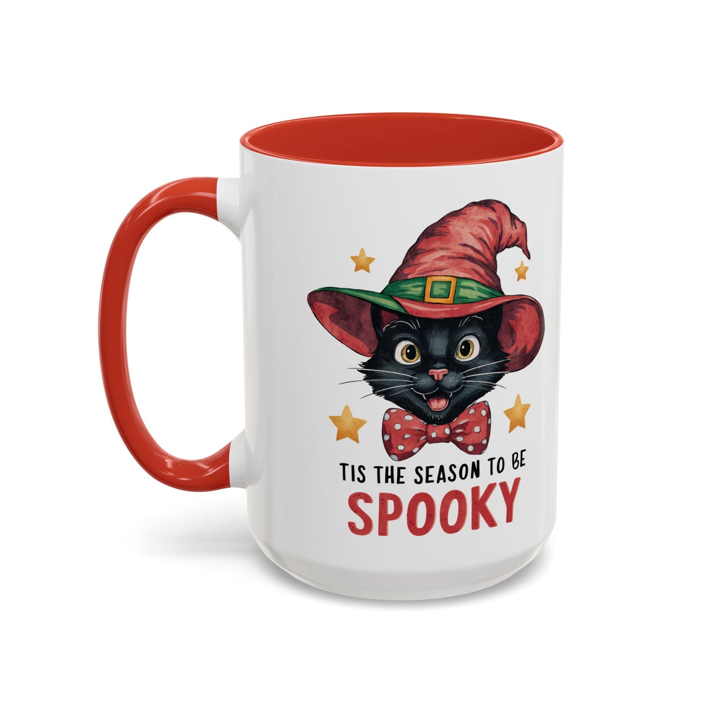 Tis the Season to Be Spooky Black Cat Mug | Halloween Cat in Witch Hat Design | Perfect Halloween Coffee Mug for Cat Lovers