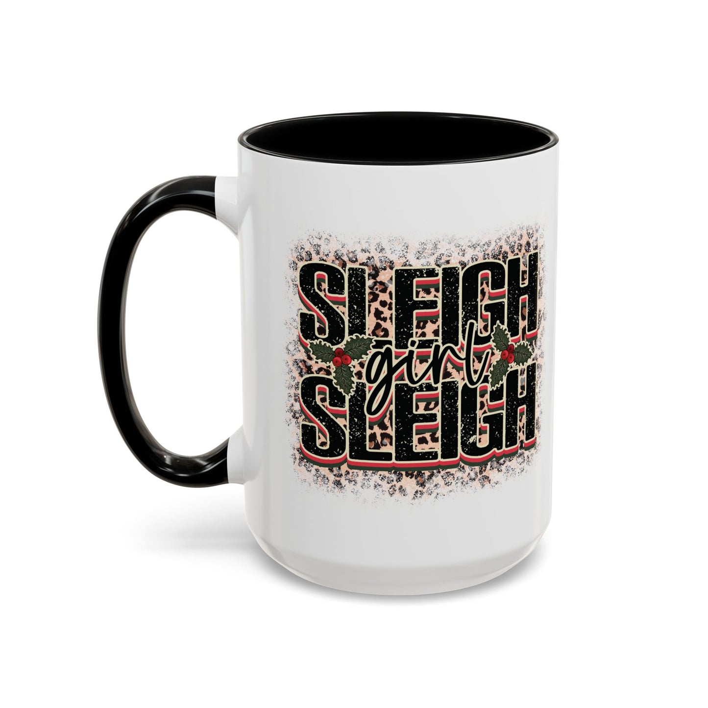 Sleigh Girl Sleigh Mug - Festive Leopard Print Christmas Design - Perfect for Fashionable Holiday Cheer