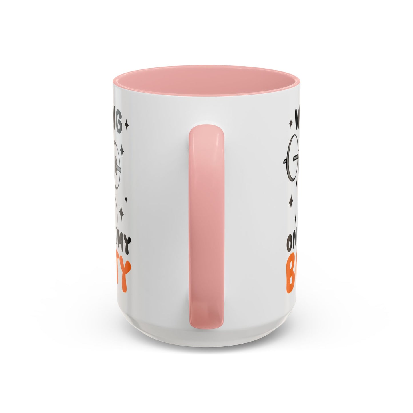 Working on My Boo-ty Halloween Ghost Mug | 11oz and 15oz Ceramic Coffee Cup | Fitness and Humor Design