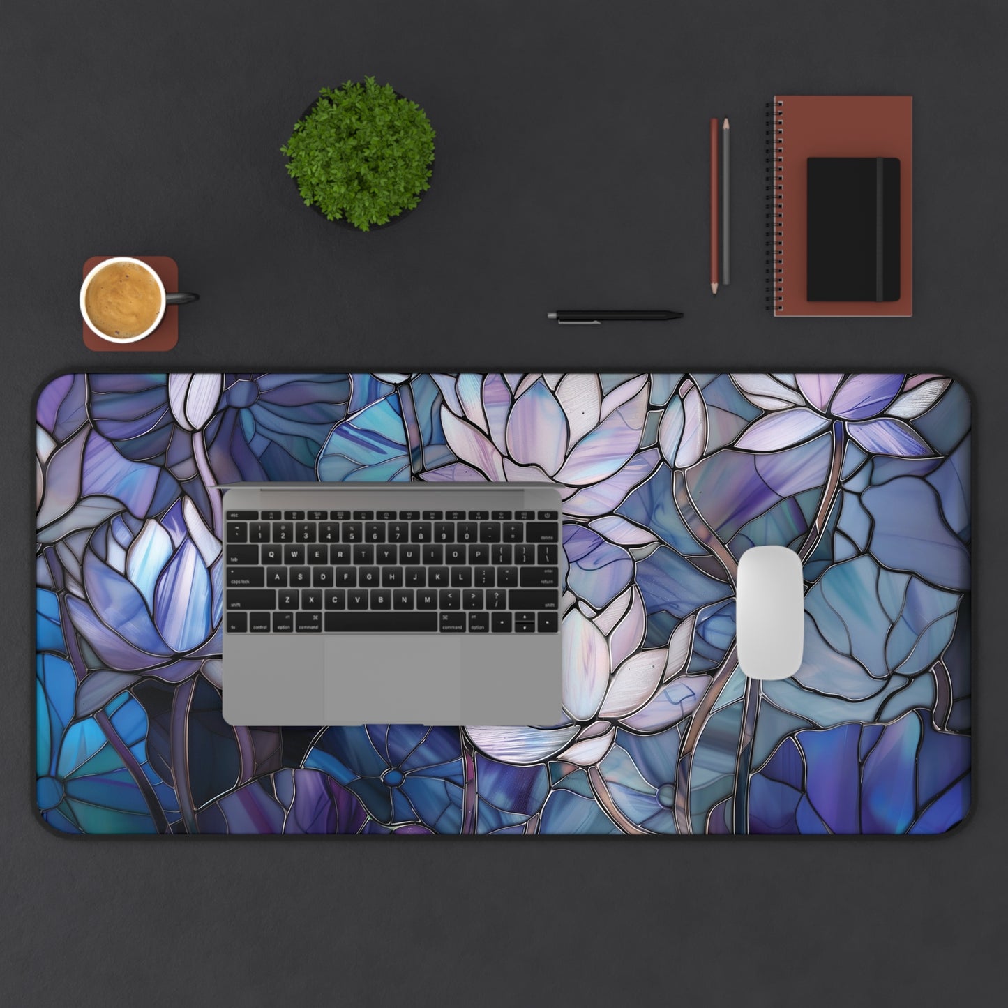 Stained Glass Lotus Mousepad, Gaming Mousepad, Large Mousepad, Keyboard Mouse Mat, Desk Pad for Work Game Home XL 3 Sizes