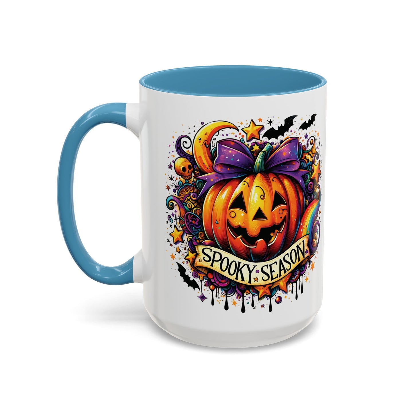 Spooky Season Halloween Mug | Colorful Pumpkin Design | 11oz and 15oz Ceramic Coffee Cup