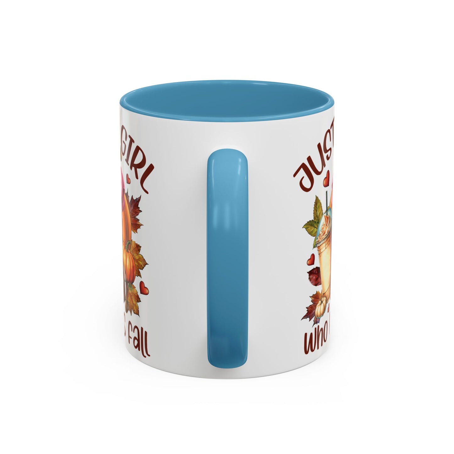 Just a Girl Who Loves Fall Mug | 11oz and 15oz Ceramic Coffee Cup | Autumn, Pumpkin, and Football Design