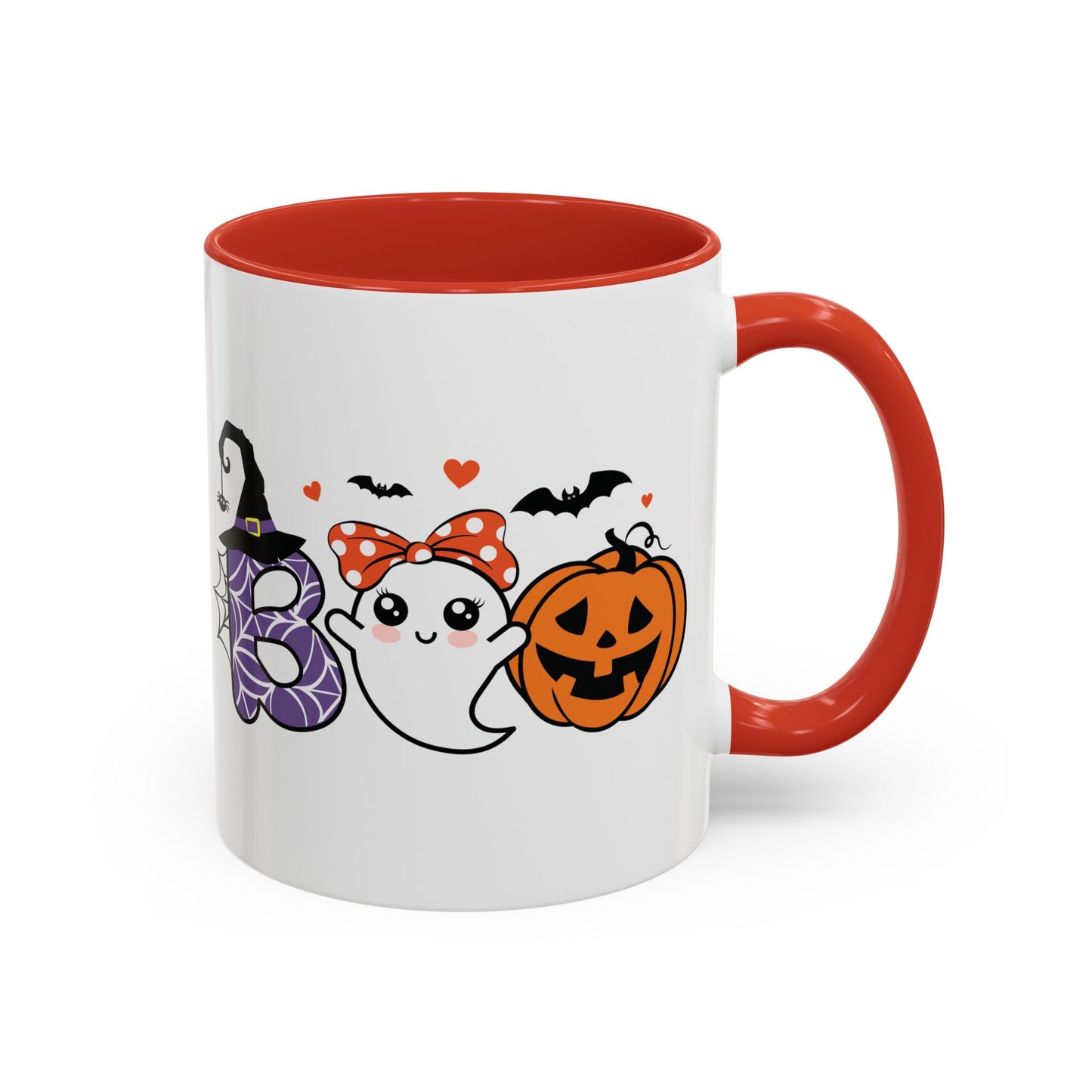 Cute Boo Halloween Mug | 11oz and 15oz Ceramic Coffee Cup | Adorable Ghost, Pumpkin and Witch Hat Design