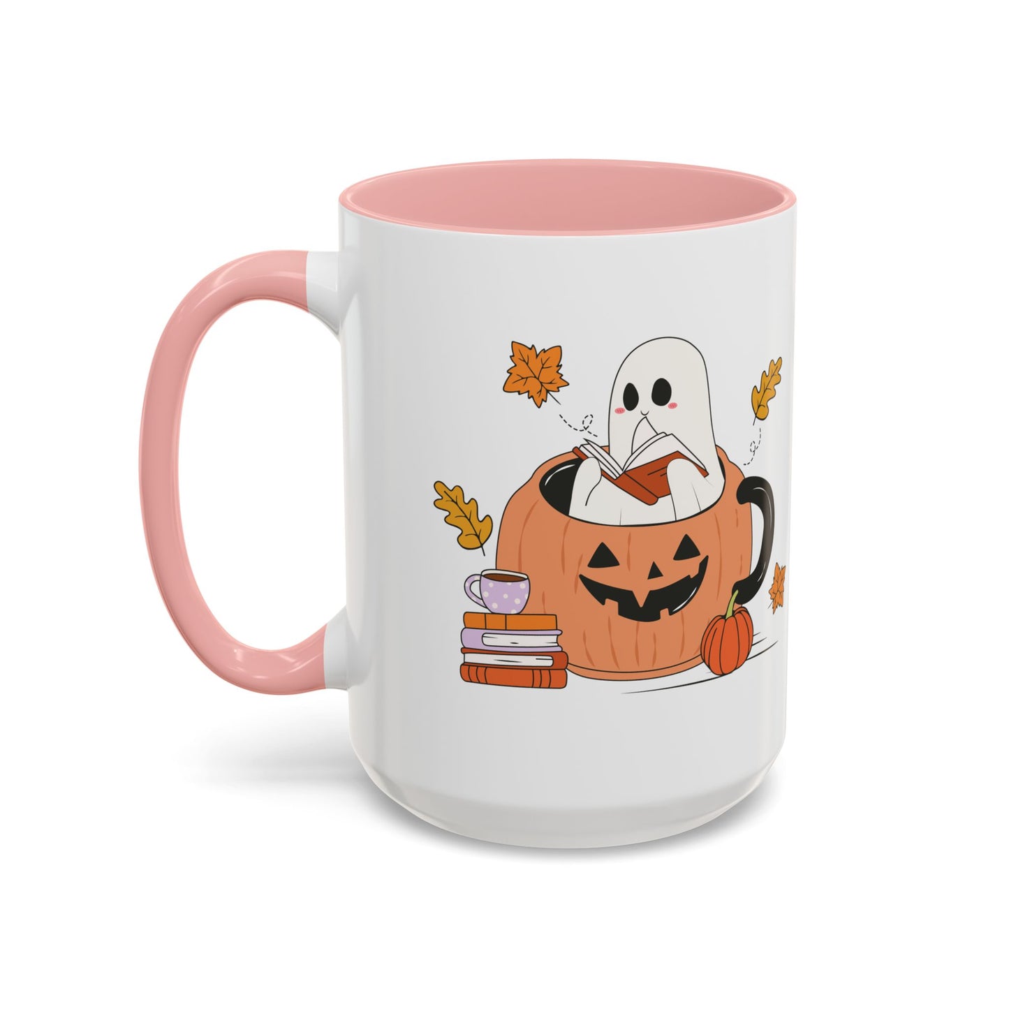 Cozy Ghost in Pumpkin Mug | 11oz and 15oz Ceramic Coffee Cup | Cute Autumn & Halloween Design