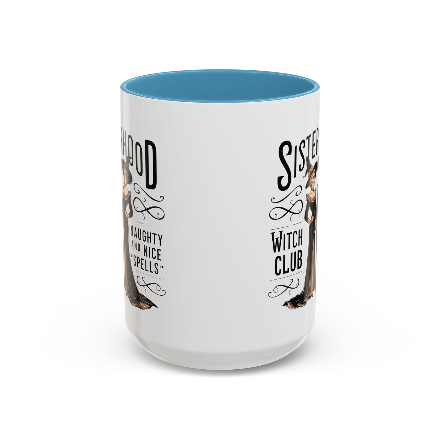 Sisterhood Witch Club Mug | Vintage Witch Design | Halloween Coffee Mug | Naughty & Nice Spells | Witchy Drinkware