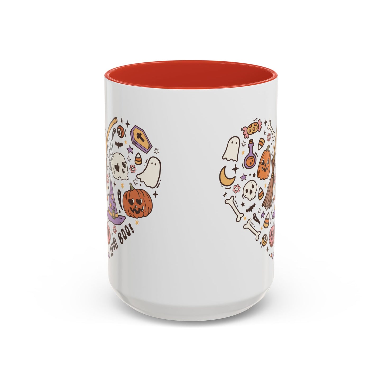 Love Boo! Halloween Mug | 11oz and 15oz Ceramic Coffee Cup | Spooky Heart Design