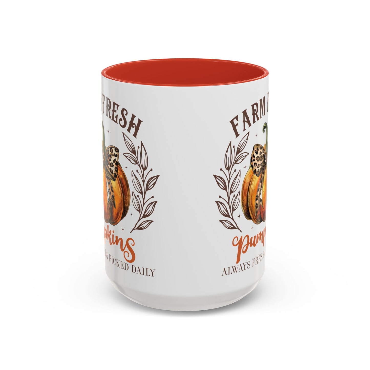 Farm Fresh Pumpkins Fall Mug | 11oz and 15oz Ceramic Coffee Cup | Rustic Autumn Pumpkin Design