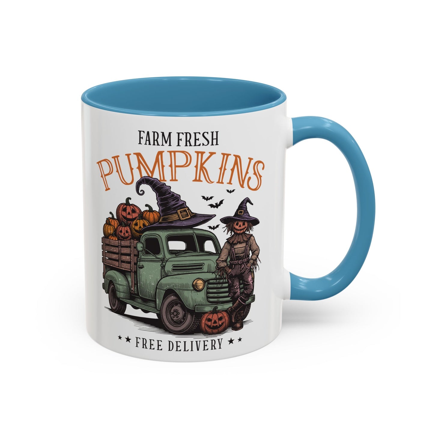 Farm Fresh Pumpkins Mug | Vintage Truck Fall Mug | Halloween Pumpkin Patch Coffee Cup | 11oz and 15oz Ceramic Mug