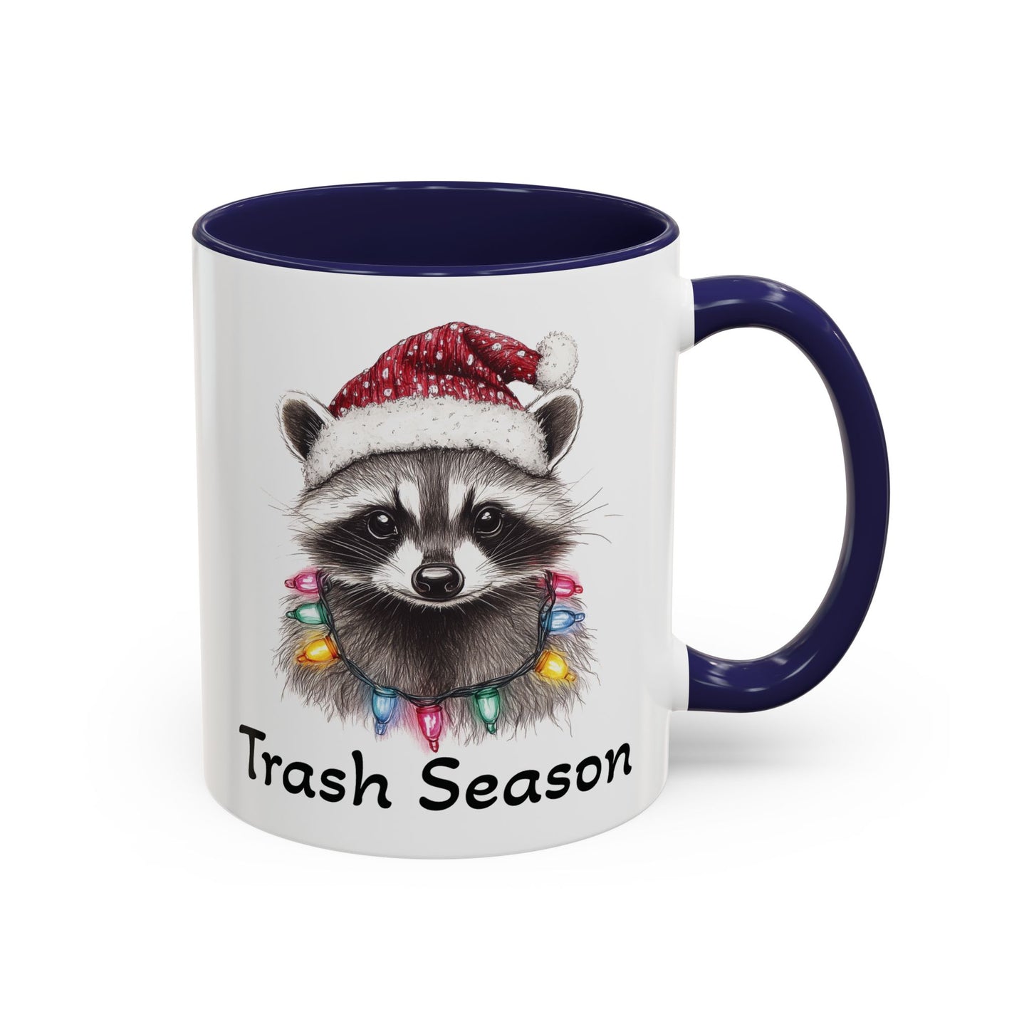 Trash Season Cute Racoon Ceramic Mug - Funny Christmas Raccoon Design - Perfect for Holiday Humor