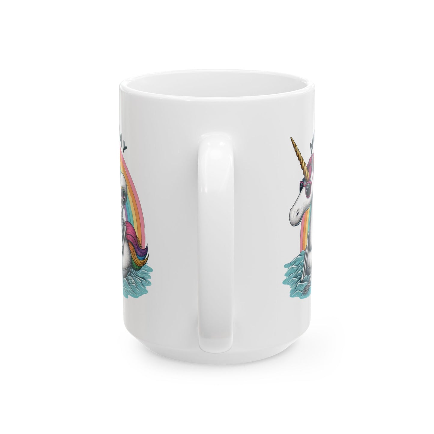 Not Today Skeleton Unicorn Mug | Funny Rainbow Float Coffee Cup | Quirky Lazy Day Gift