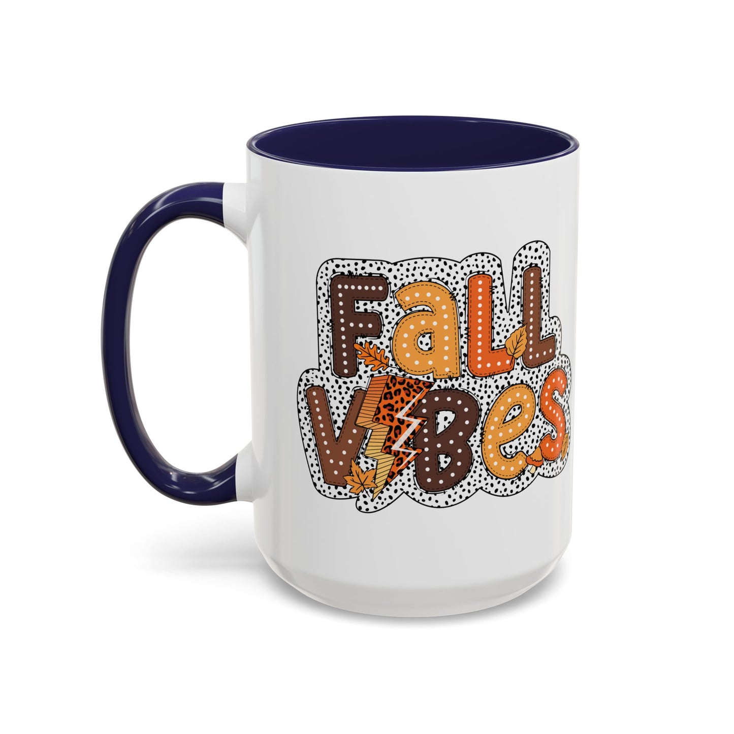 Fall Vibes Autumn Mug | 11oz and 15oz Ceramic Coffee Cup | Cozy and Colorful Fall Design