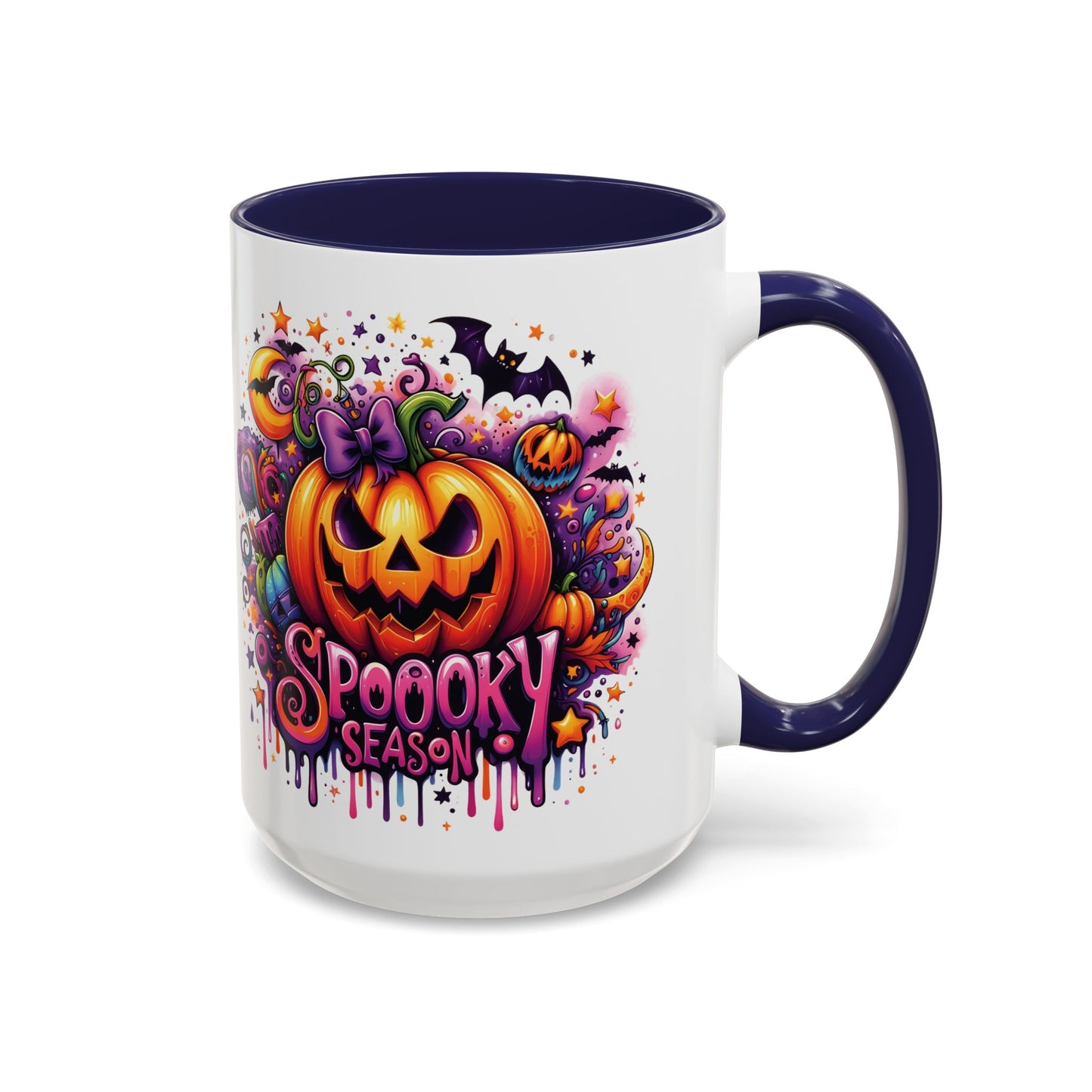 Spooky Season Halloween Mug | Colorful Jack-O'-Lantern Design | 11oz and 15oz Ceramic Coffee Cup