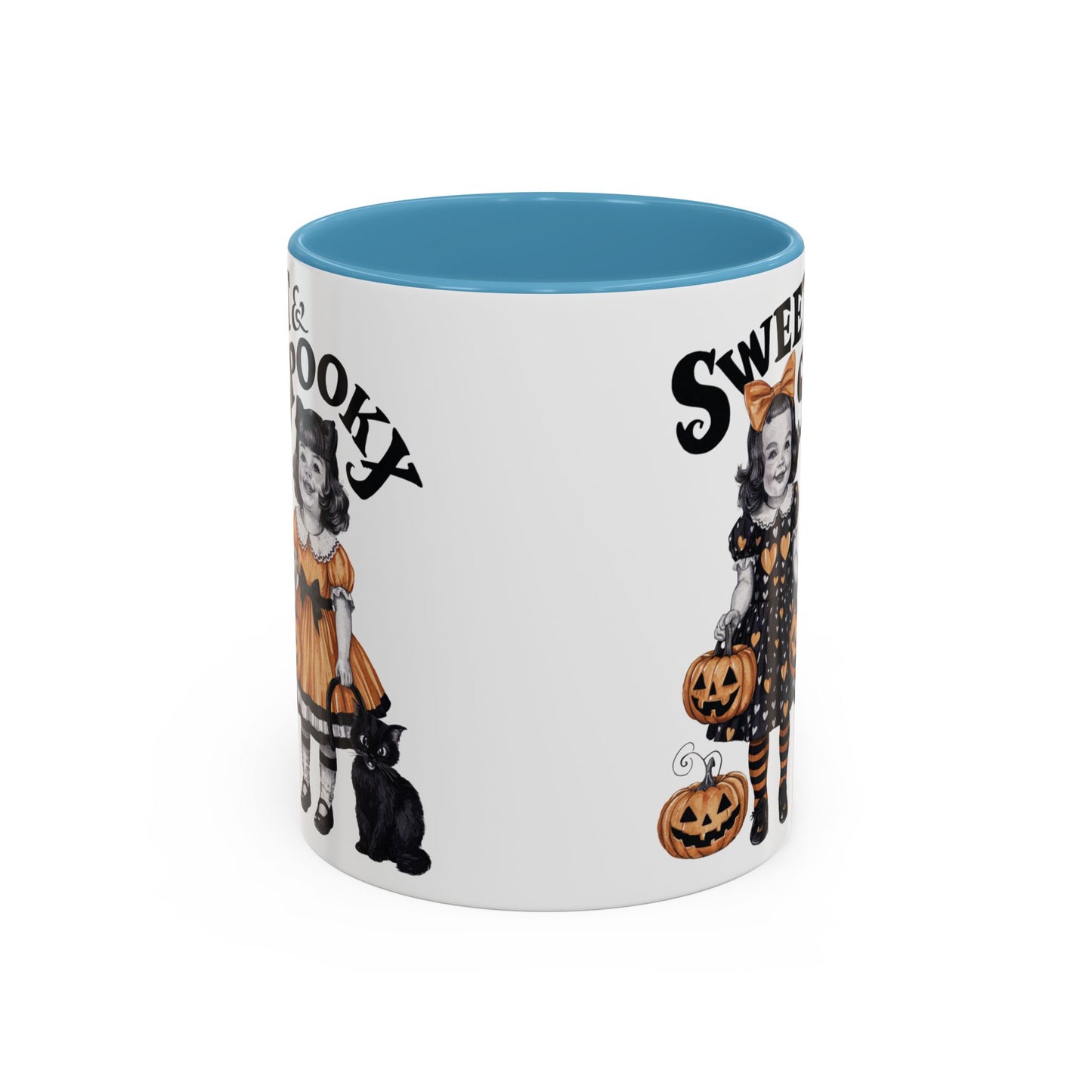 Sweet & Spooky Halloween Mug | Vintage Doll and Pumpkin Design | Cute Halloween Coffee Mug | Fall Drinkware | Trick or Treat Gift