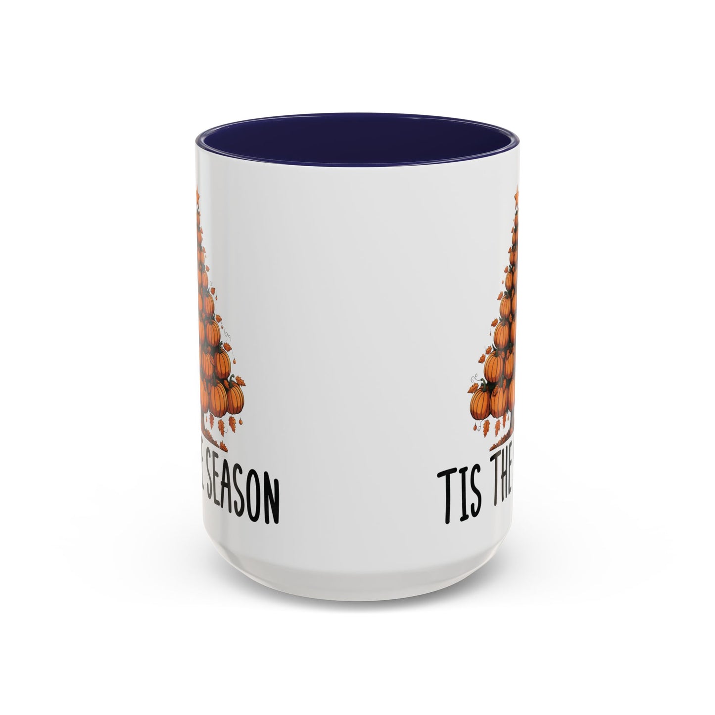 Tis the Season Pumpkin Tree Mug | 11oz and 15oz Ceramic Coffee Cup | Festive Fall & Holiday Design