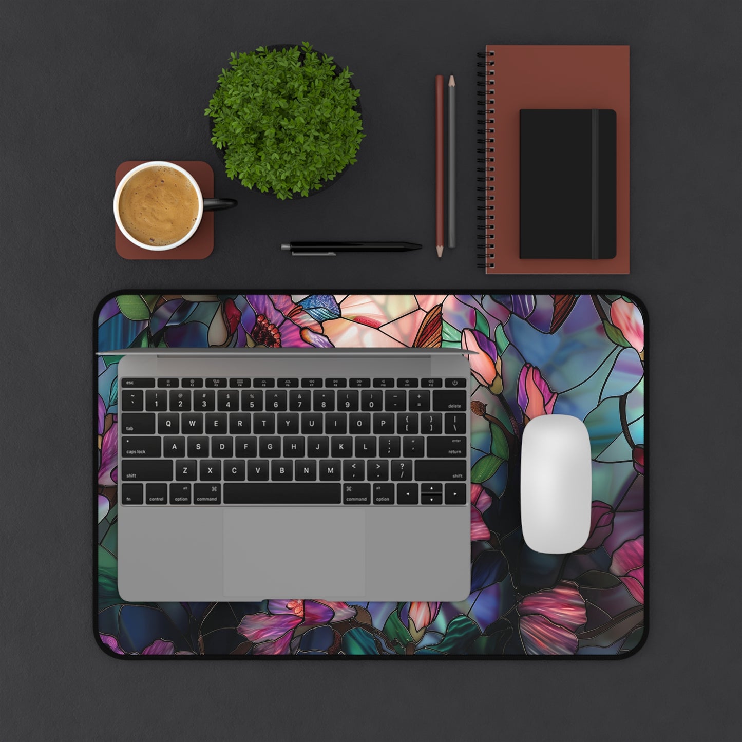 Stained Glass Look Hummingbird Mousepad, Gaming Mousepad, Large Mousepad, Keyboard Mouse Mat, Desk Pad for Work Game Home XL 3 Sizes