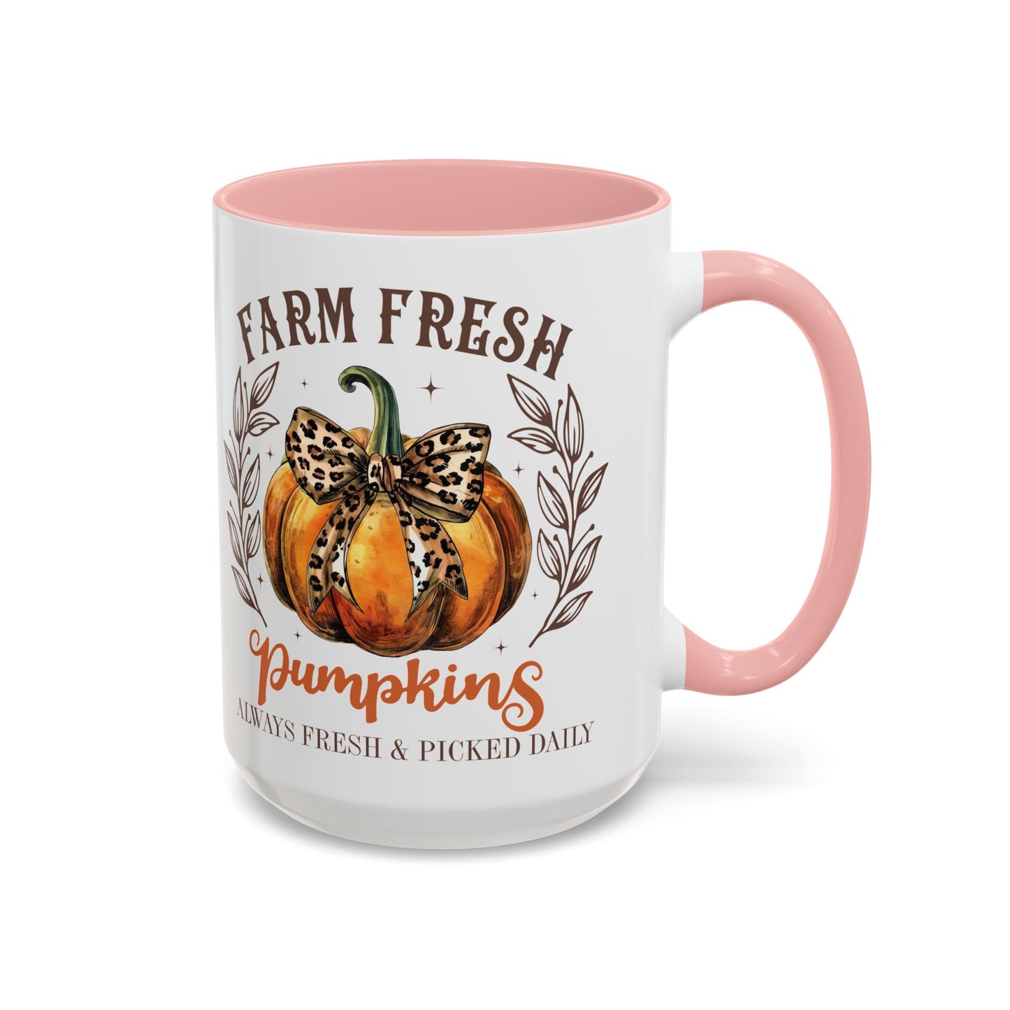 Farm Fresh Pumpkins Fall Mug | 11oz and 15oz Ceramic Coffee Cup | Rustic Autumn Pumpkin Design