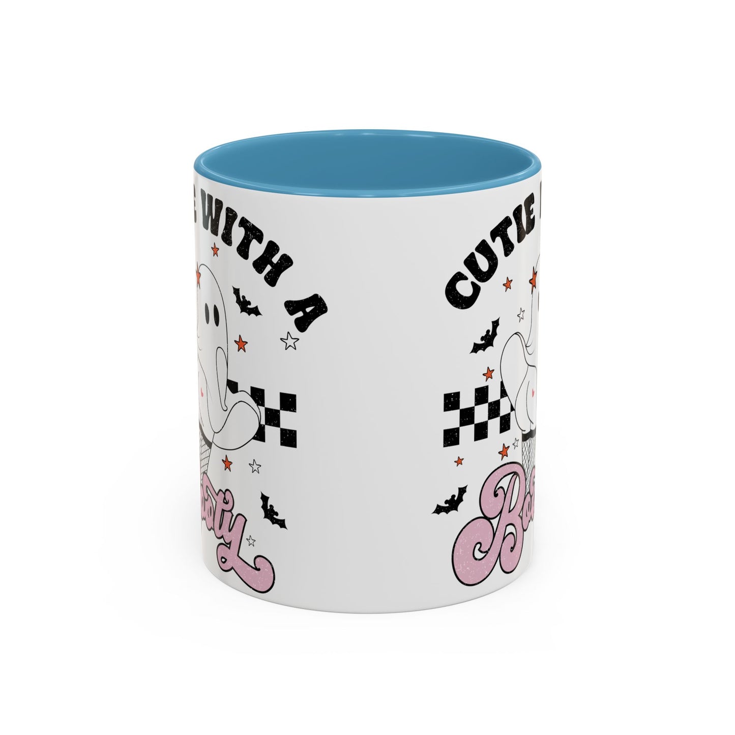 Cutie with a Booty Halloween Ghost Mug | 11oz and 15oz Ceramic Coffee Cup | Funny Halloween Design