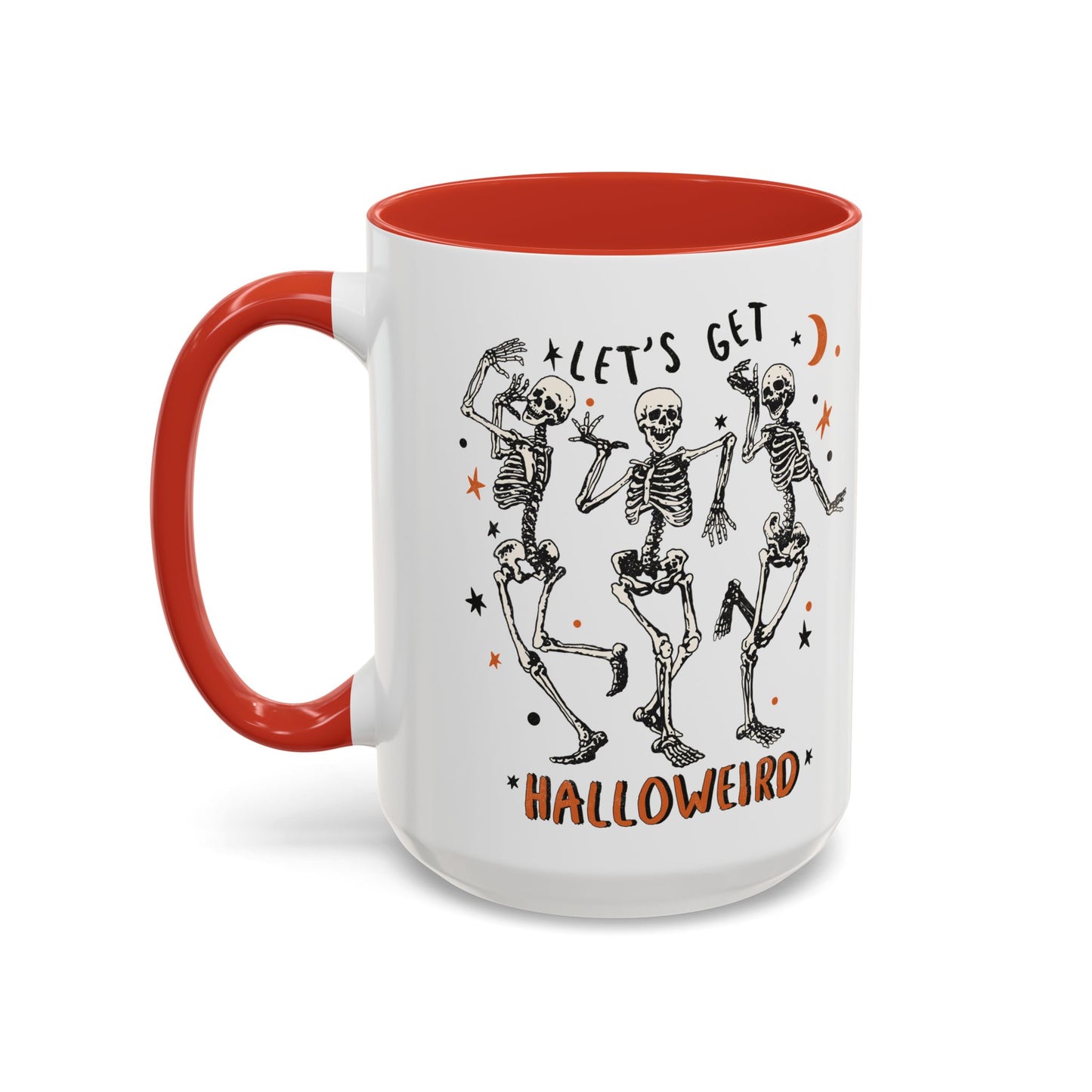 Lets Get Halloweird Halloween Mug | Dancing Skeleton Design | Funny Spooky Coffee Mug | Fall Drinkware | Unique Halloween Gift