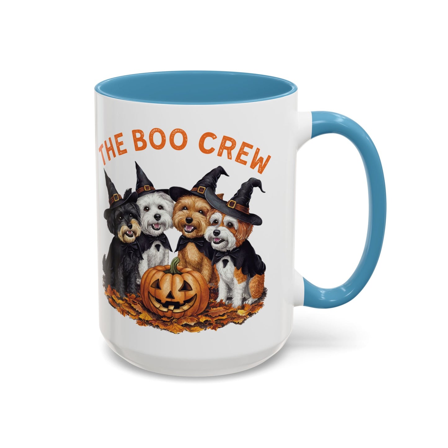 The Boo Crew Halloween Dog Mug | Adorable Dog Pack with Witch Hats | Spooky Fall Coffee Mug | Halloween Gift for Dog Lovers