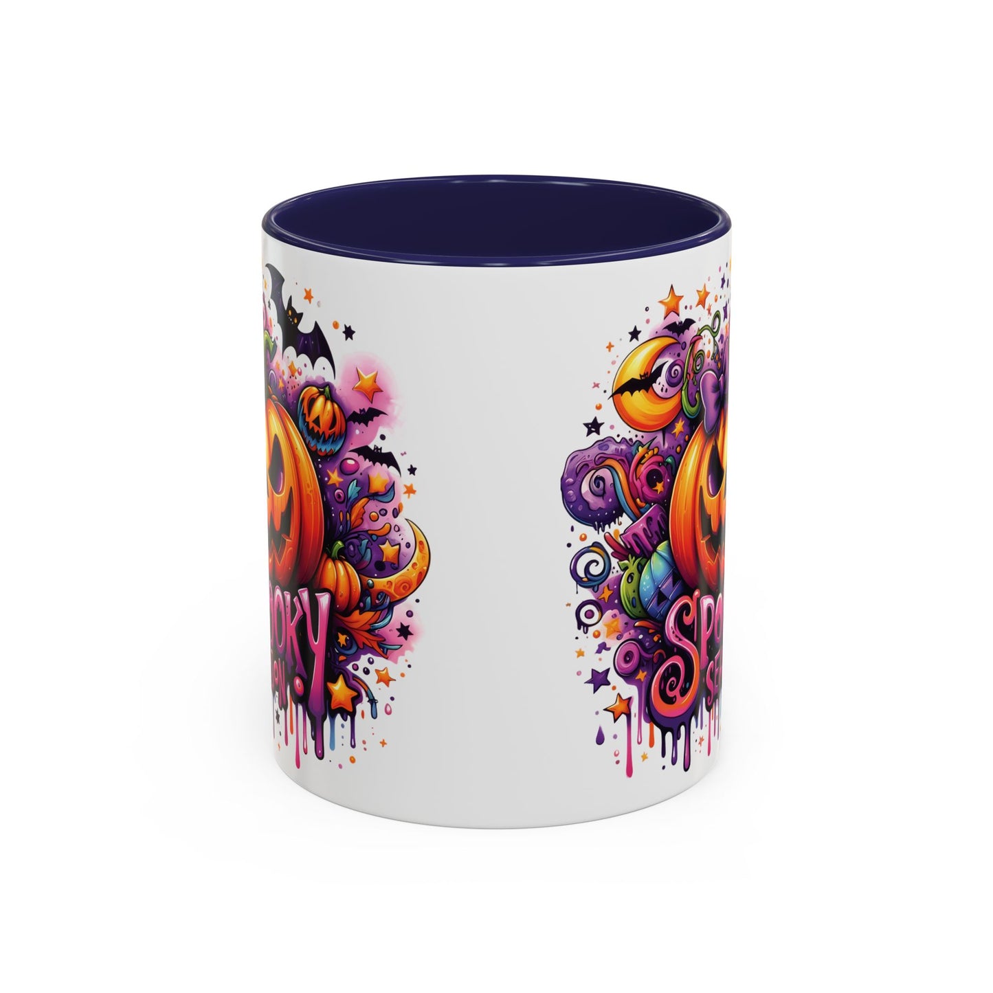 Spooky Season Halloween Mug | Colorful Jack-O'-Lantern Design | 11oz and 15oz Ceramic Coffee Cup