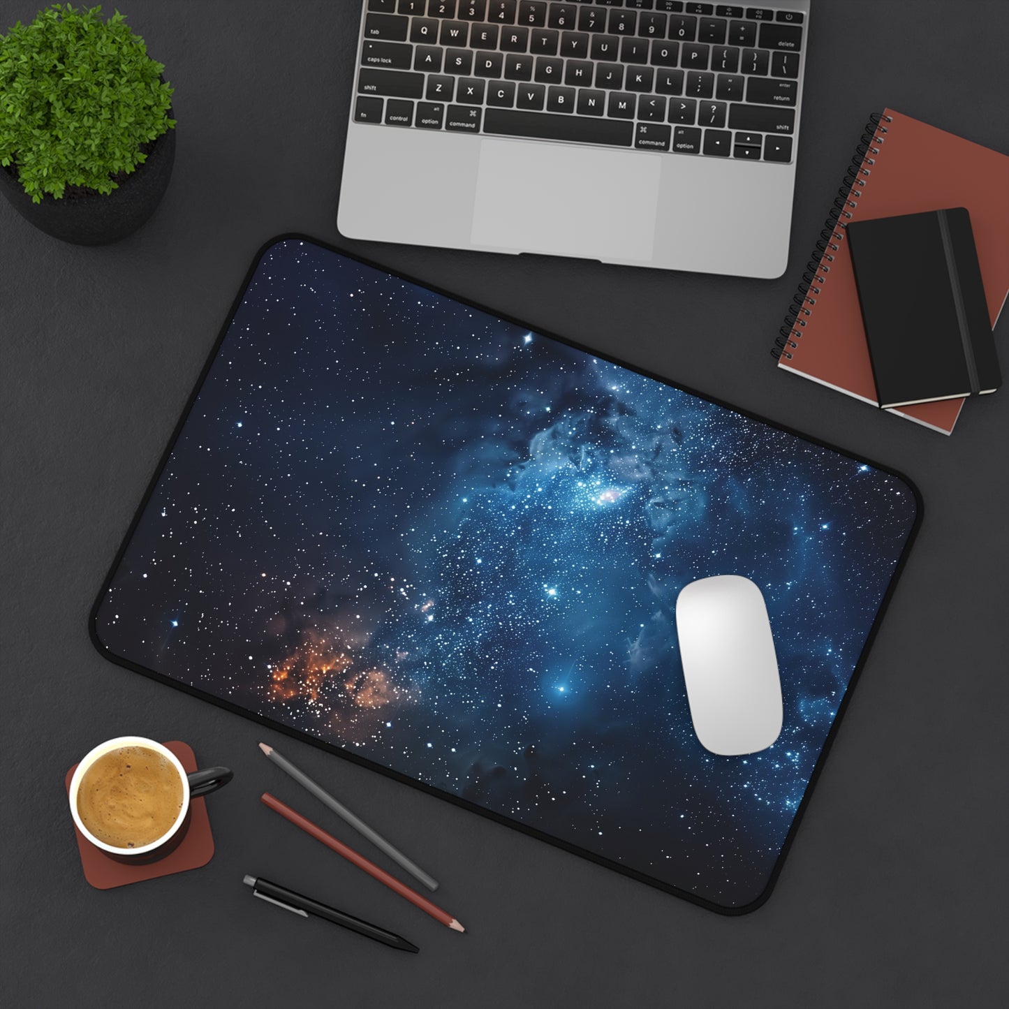 Galaxy Desk Mat | Cosmic Starfield Design | Gaming & Office Decor | Neoprene | Anti-Slip | 3 Sizes