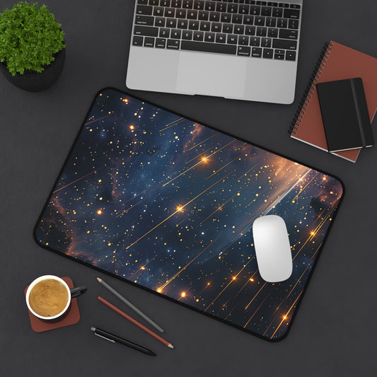 Starry Sky Computer Desk Mat | Shooting Stars Mouse Pad | Anti-Slip Neoprene Desk Mat for Home Office | 3 Sizes Available