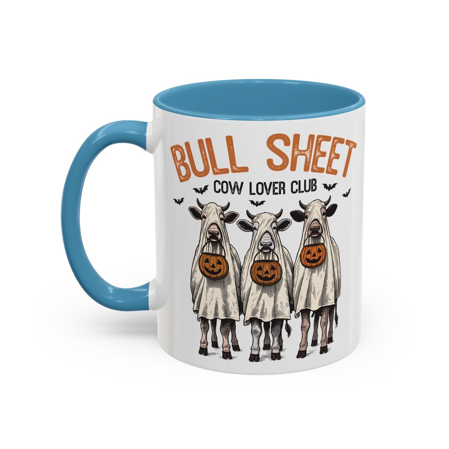 Bull Sheet Cow Lover Club Mug | Halloween Cow Design | Funny Ghost Cows Coffee Cup