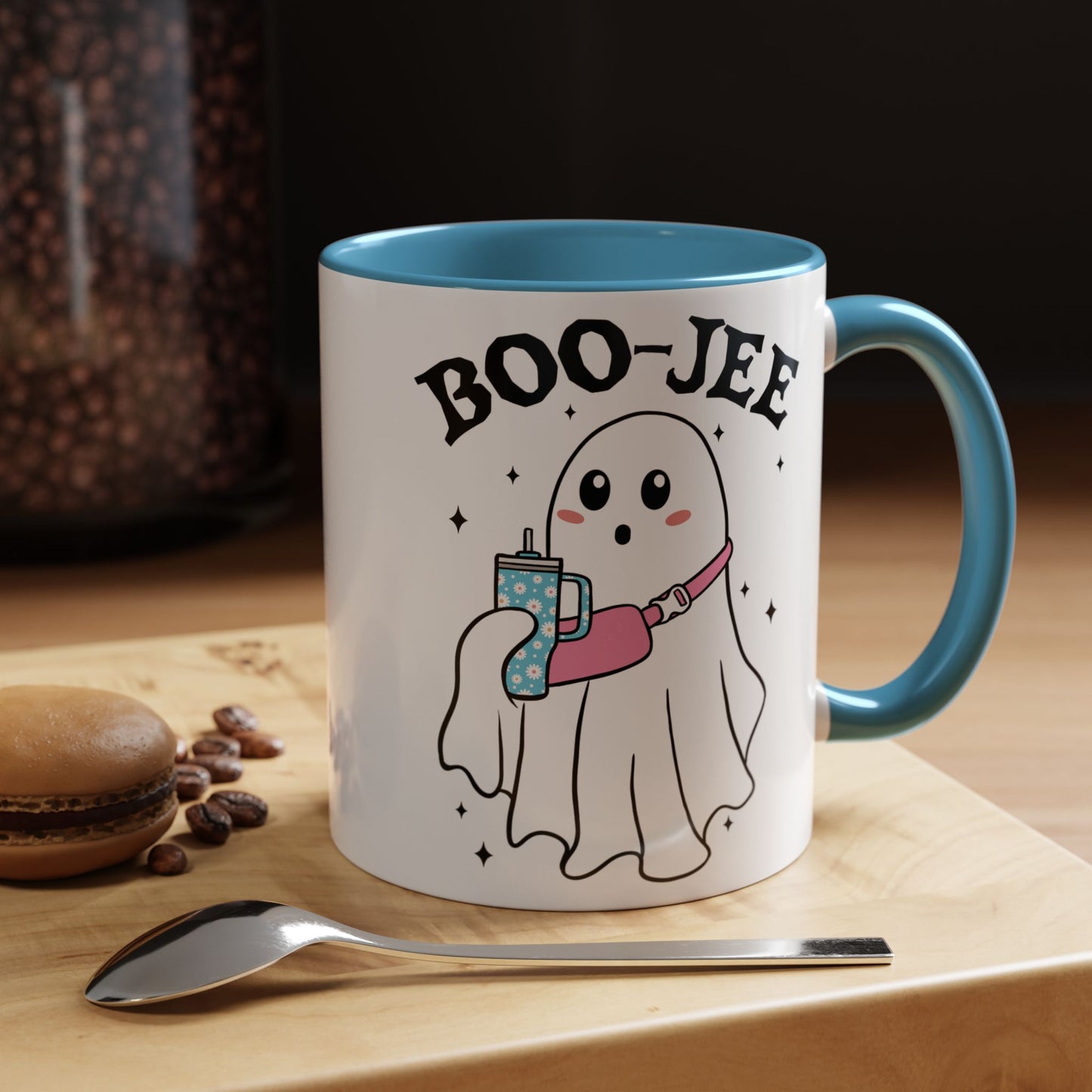 Boo-Jee Halloween Ghost Mug | 11oz and 15oz Ceramic Coffee Cup | Cute and Stylish Design