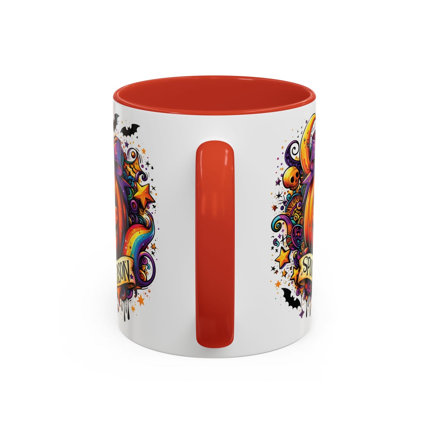 Spooky Season Halloween Mug | Colorful Pumpkin Design | 11oz and 15oz Ceramic Coffee Cup