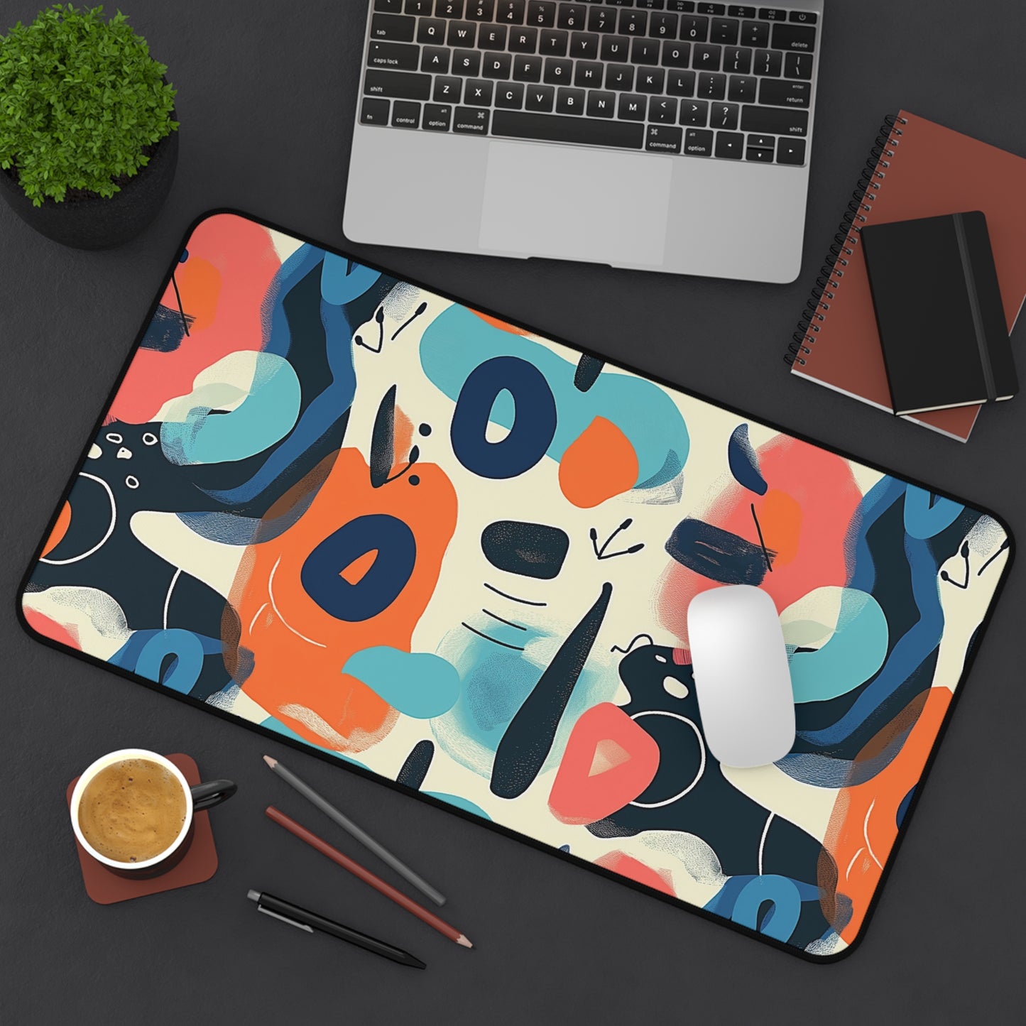 Abstract Artistic Desk Mat | Neoprene Mouse Pad | Anti-Slip Office Desk Mat | 3 Sizes Available