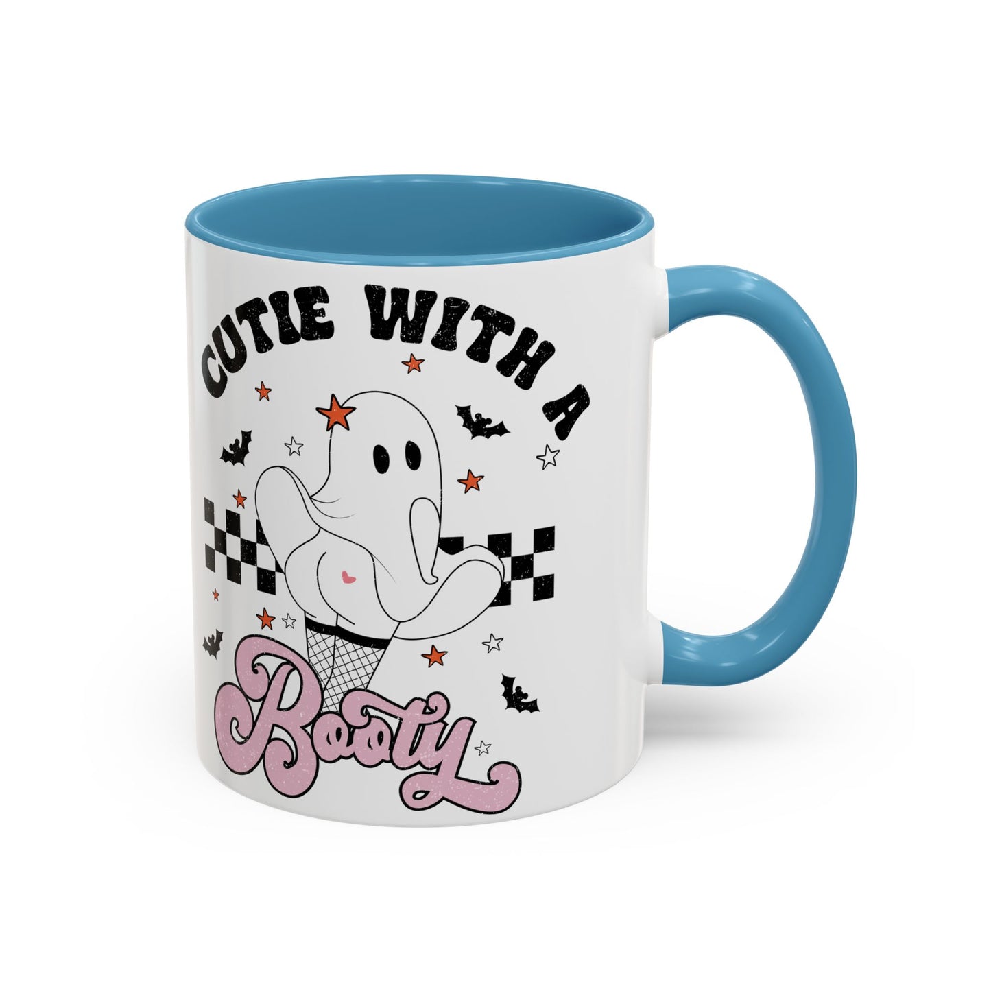 Cutie with a Booty Halloween Ghost Mug | 11oz and 15oz Ceramic Coffee Cup | Funny Halloween Design