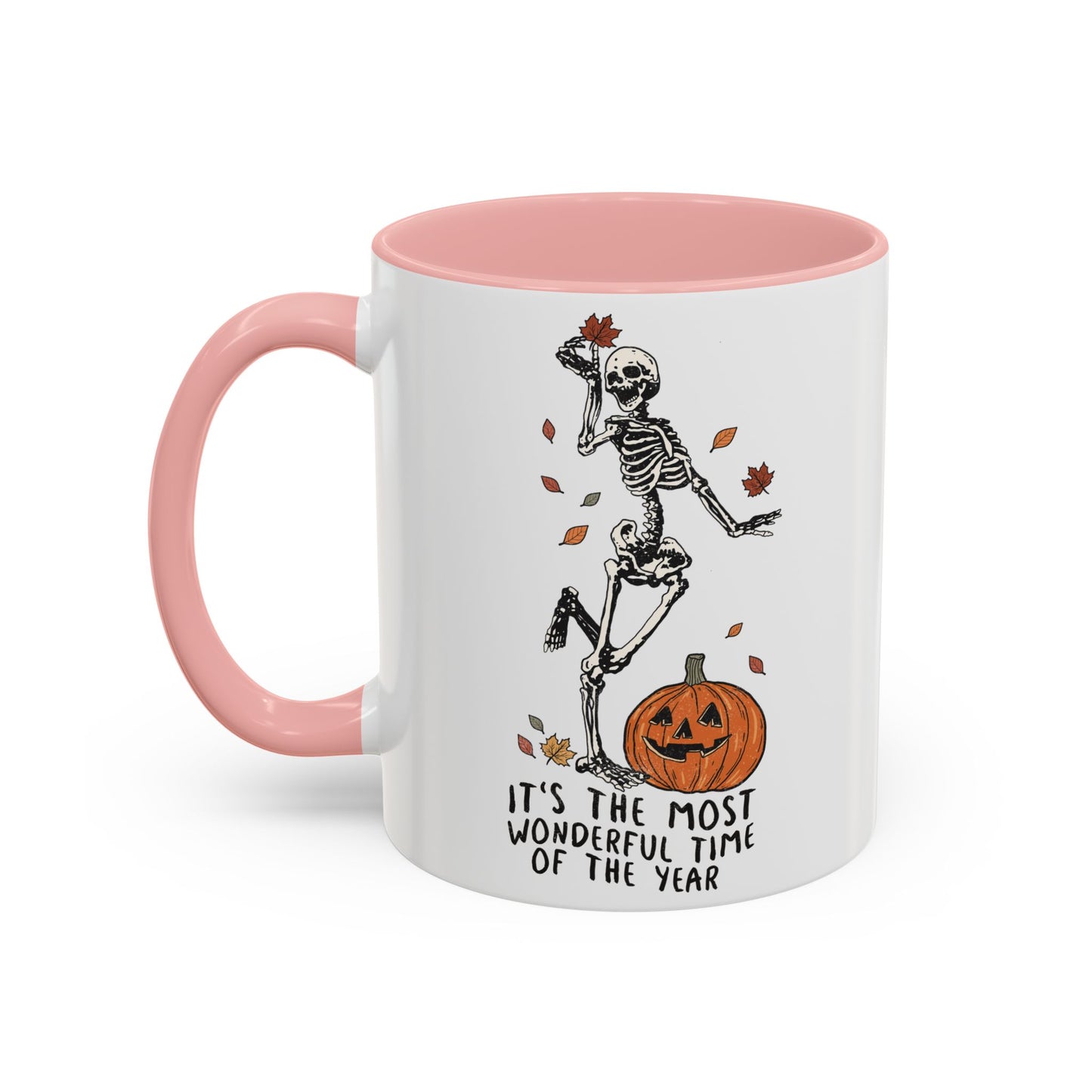 Most Wonderful Time of the Year Skeleton Mug | Funny Halloween Coffee Mug | Jack-o-Lantern Fall Drinkware | Spooky Season Gift