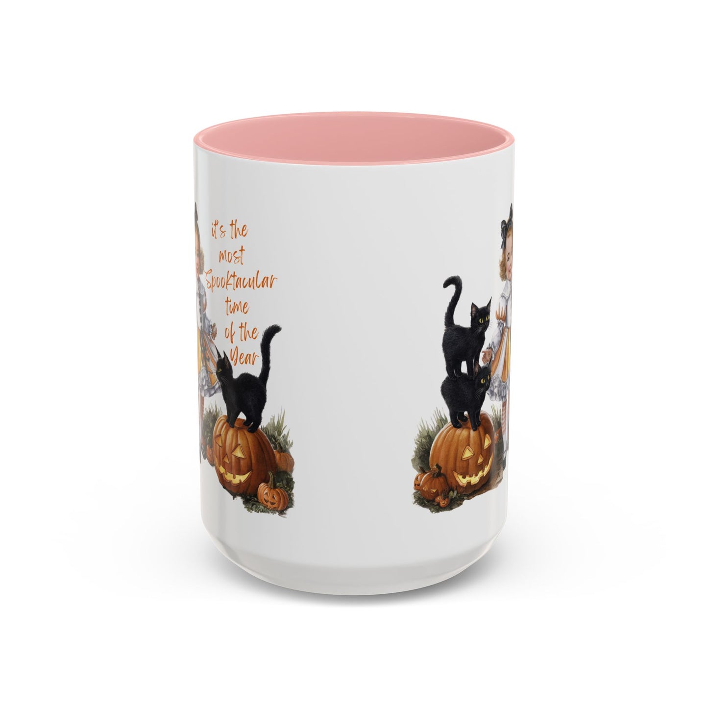 Most Spooktacular Time of the Year Mug | Vintage Halloween Girl with Black Cats and Pumpkins | Halloween Coffee Mug | Fall Drinkware