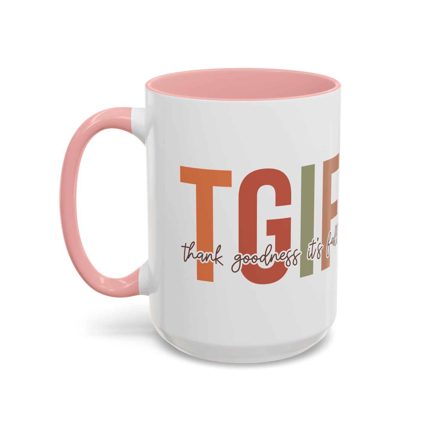 TGIF - Thank Goodness It's Fall Ceramic Mug - 11oz/15oz Autumn Coffee Cup | Cozy Fall Gift | 5 Color Options | Fall-Themed Mug