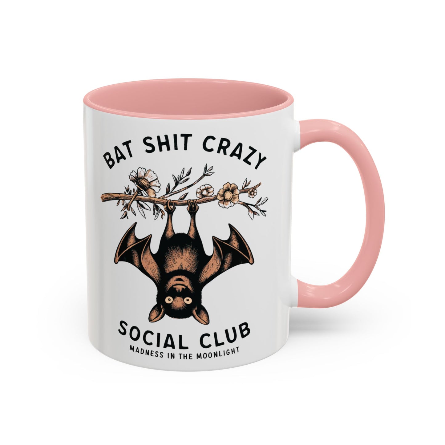 Bat Crazy Social Club Mug | Quirky Bat Design | Halloween Coffee Mug | Funny Halloween Drinkware