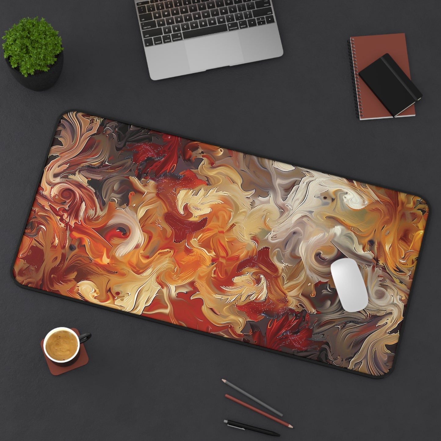 Abstract Flames Desk Mat | Gaming Mouse Pad | Neoprene | Anti-Slip | 3 Sizes Available