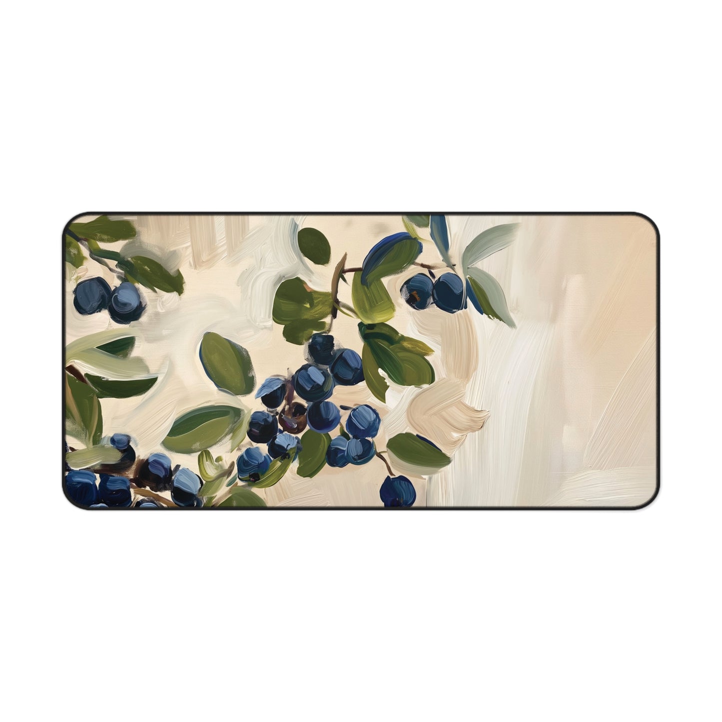 Blueberry Branch Desk Mat | Neoprene Mouse Pad | Anti-Slip Office Desk Mat | 3 Sizes Available