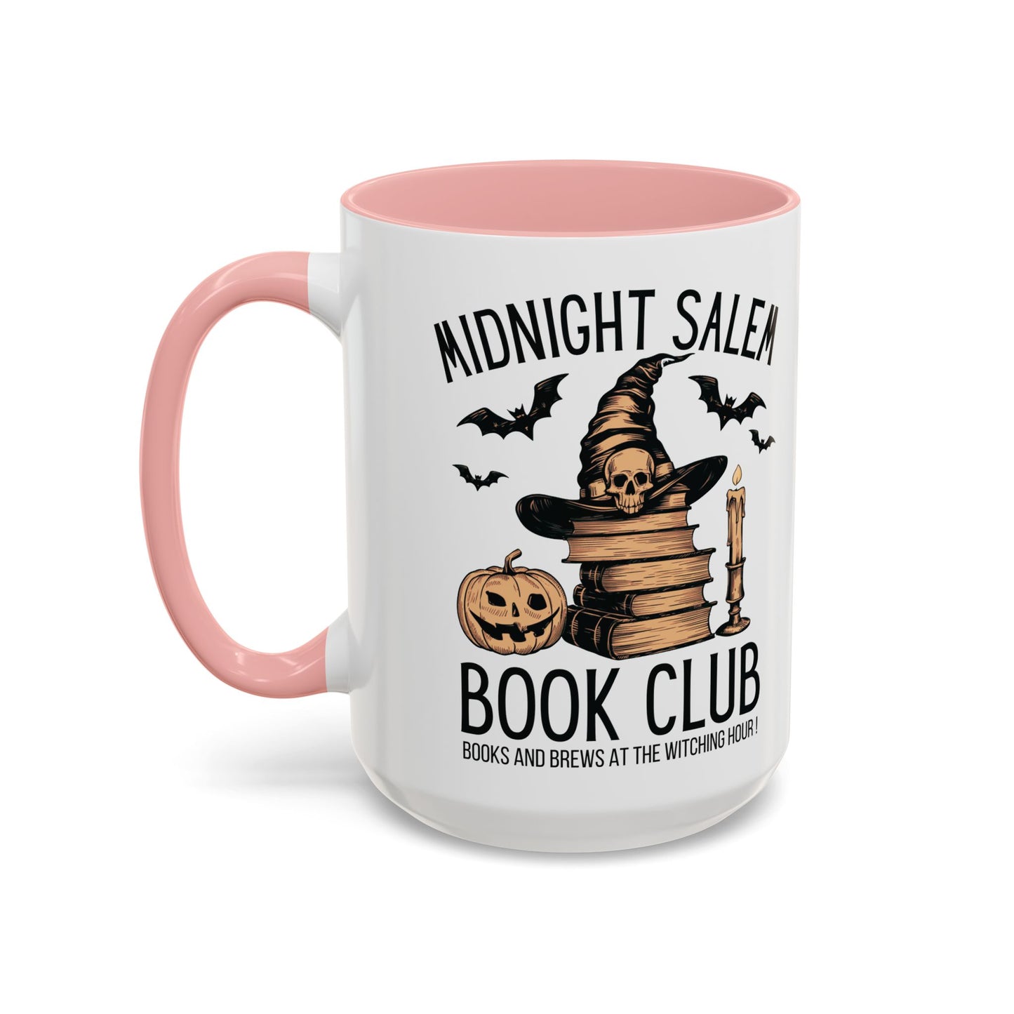 Midnight Salem Book Club Mug | Witchy Skull and Book Design | Halloween Coffee Mug | Spooky Fall Drinkware