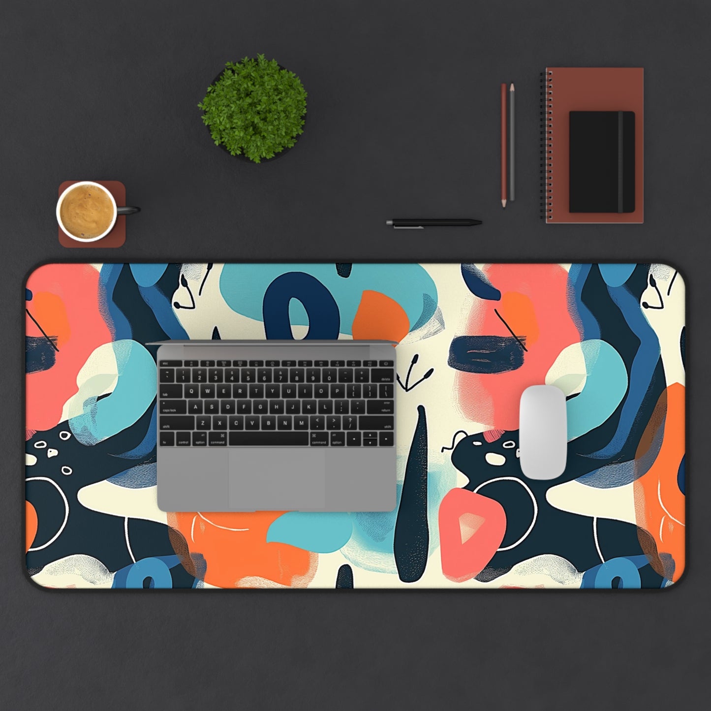 Abstract Artistic Desk Mat | Neoprene Mouse Pad | Anti-Slip Office Desk Mat | 3 Sizes Available