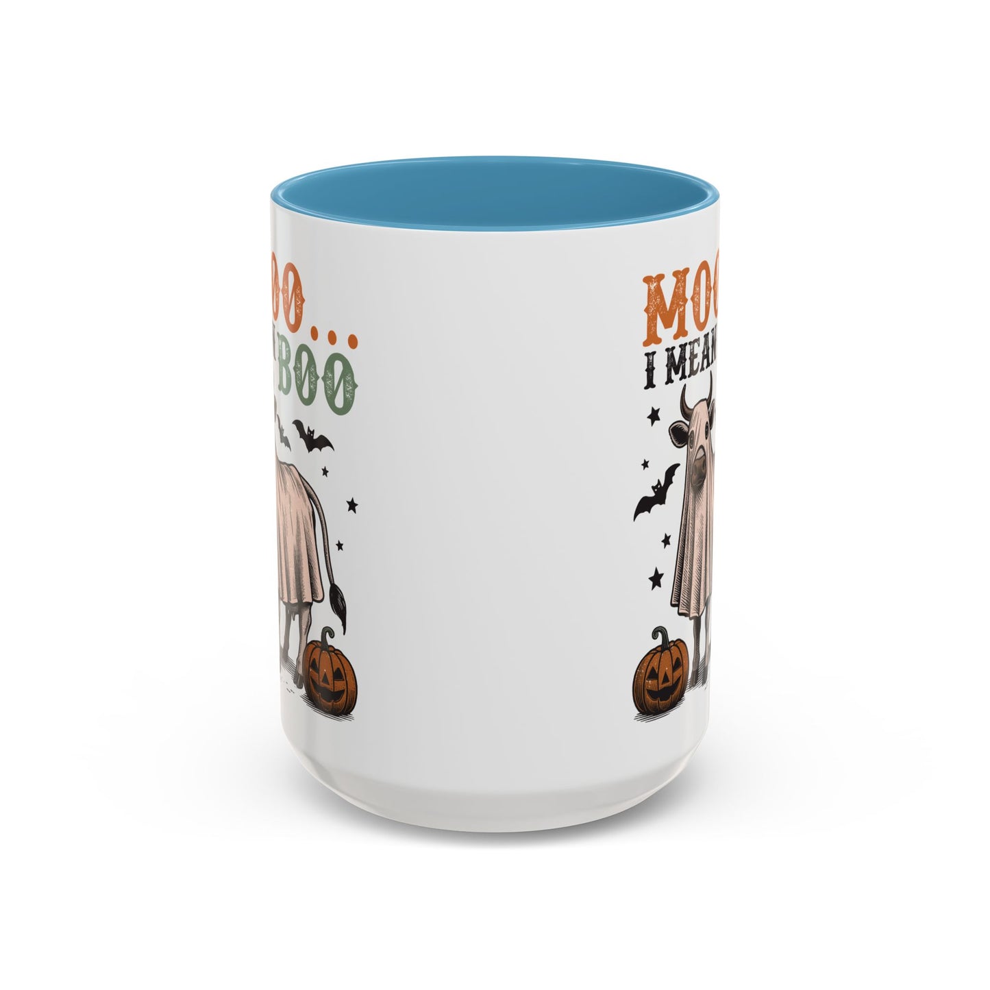 Mooo I Mean Boo Cow Mug | Funny Halloween Coffee Cup | Farmhouse Fall Mug | 11oz and 15oz Ceramic Mug