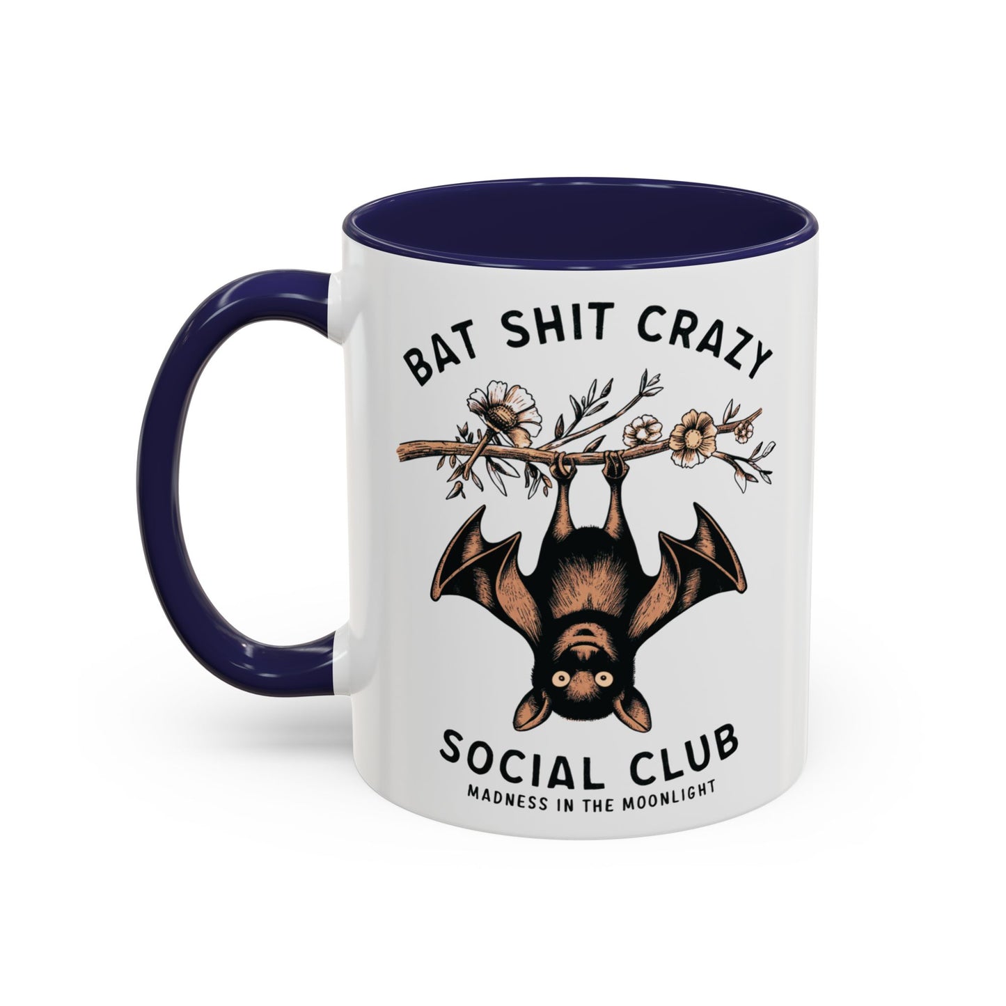 Bat Crazy Social Club Mug | Quirky Bat Design | Halloween Coffee Mug | Funny Halloween Drinkware