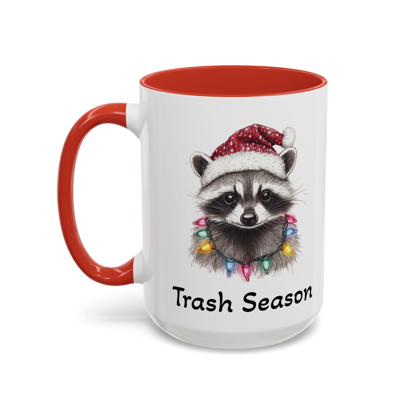 Trash Season Cute Racoon Ceramic Mug - Funny Christmas Raccoon Design - Perfect for Holiday Humor