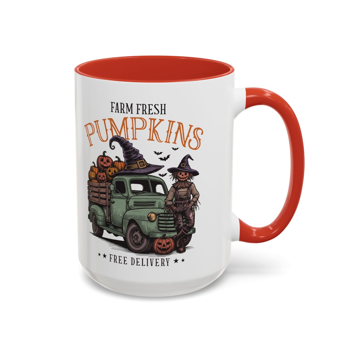 Farm Fresh Pumpkins Mug | Vintage Truck Fall Mug | Halloween Pumpkin Patch Coffee Cup | 11oz and 15oz Ceramic Mug